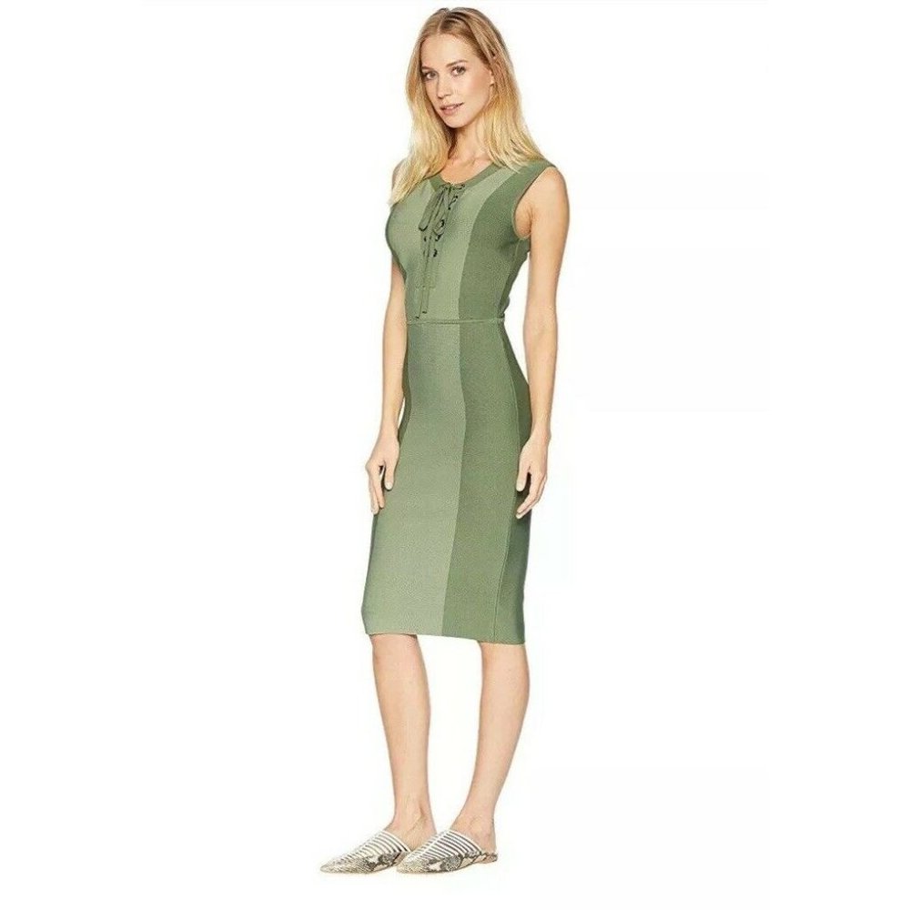 NWT BCBGMAXAZRIA Lace-Up Colorblock Sheath Dress